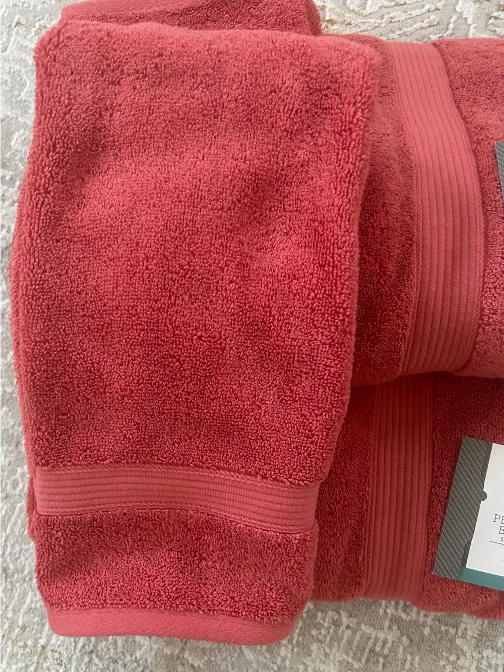 Threshold Performance Set of Two Bath & Hand Towels in Divine Red